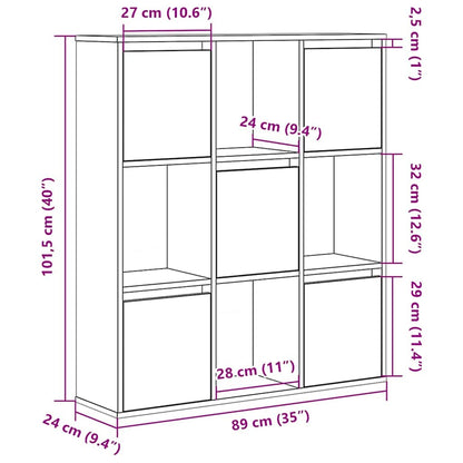 Libreria Bianca 89x24x101,5 cm in Legno Multistrato | homemem39