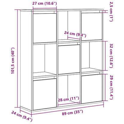 Libreria Rovere Nero 89x24x101,5 cm in Legno Multistrato | homemem39