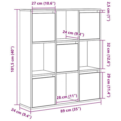 Libreria Rovere Sonoma 89x24x101,5 cm in Legno Multistrato | homemem39