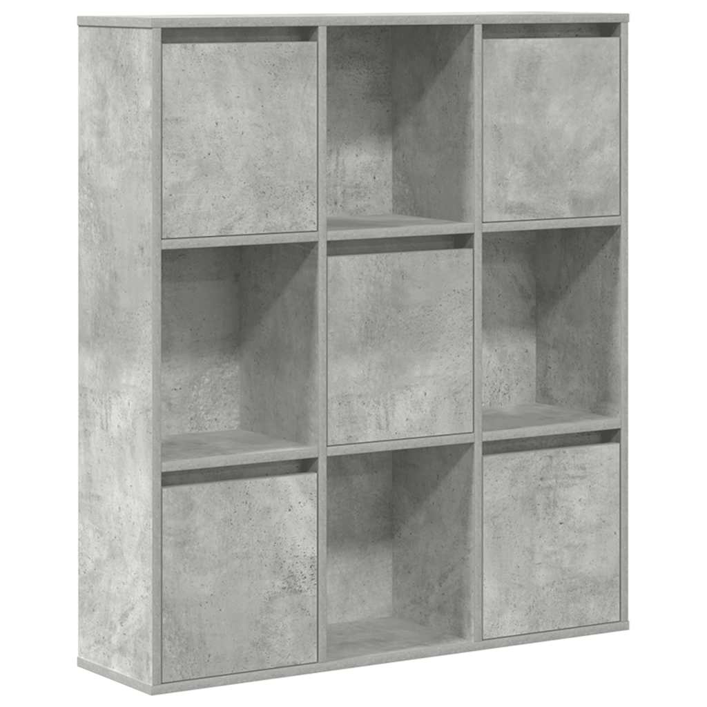 Libreria Grigio Cemento 89x24x101,5 cm in Legno Multistrato