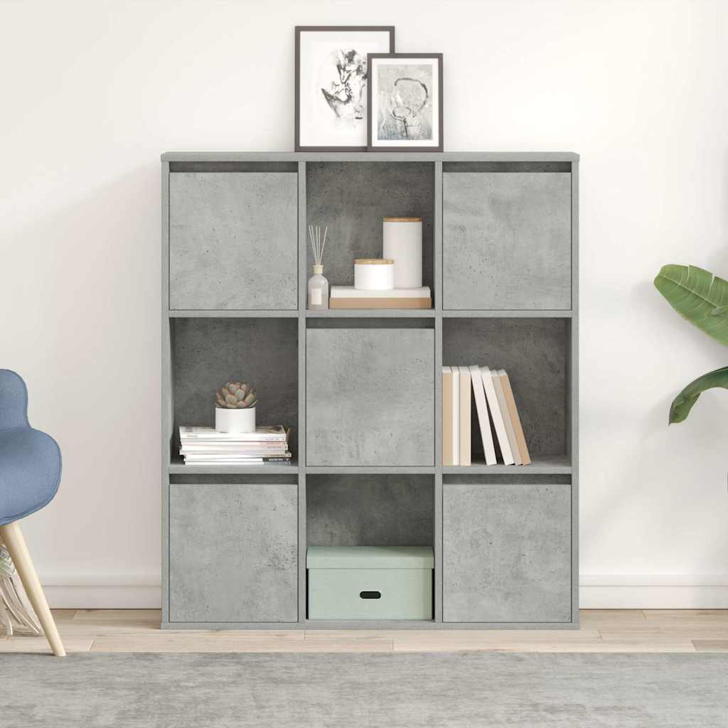 Libreria Grigio Cemento 89x24x101,5 cm in Legno Multistrato