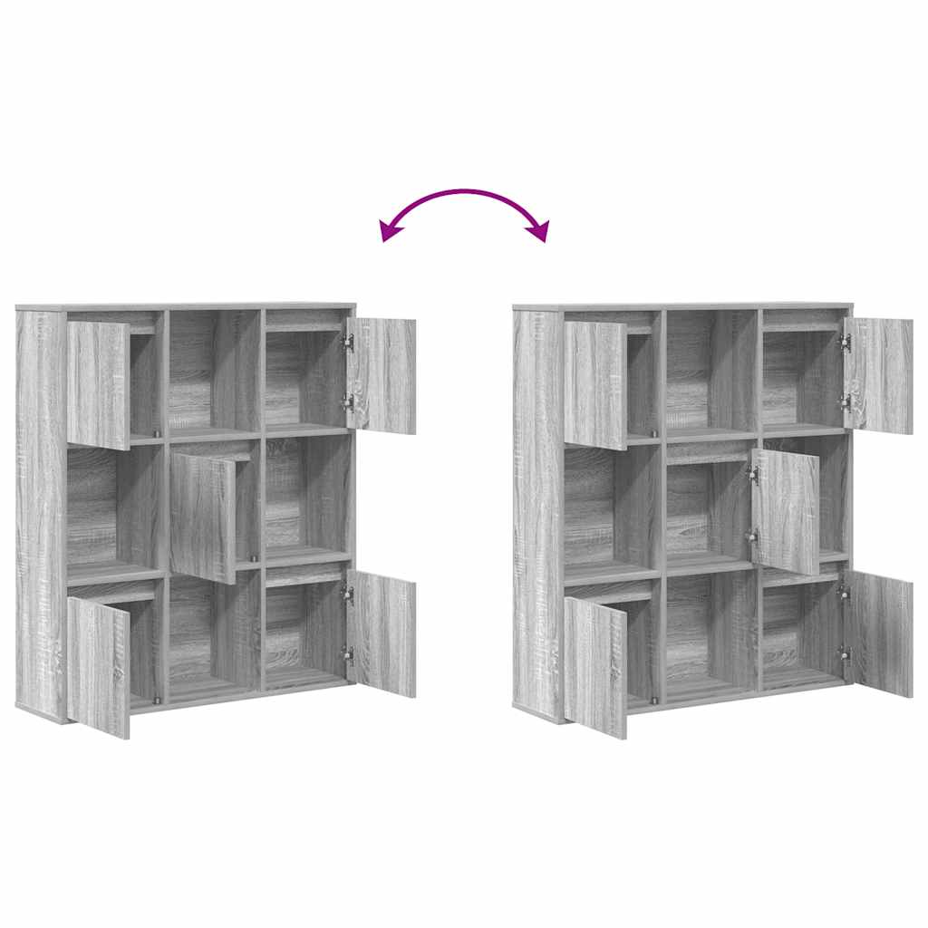 Libreria Grigio Sonoma 89x24x101,5 cm in Legno Multistrato | homemem39