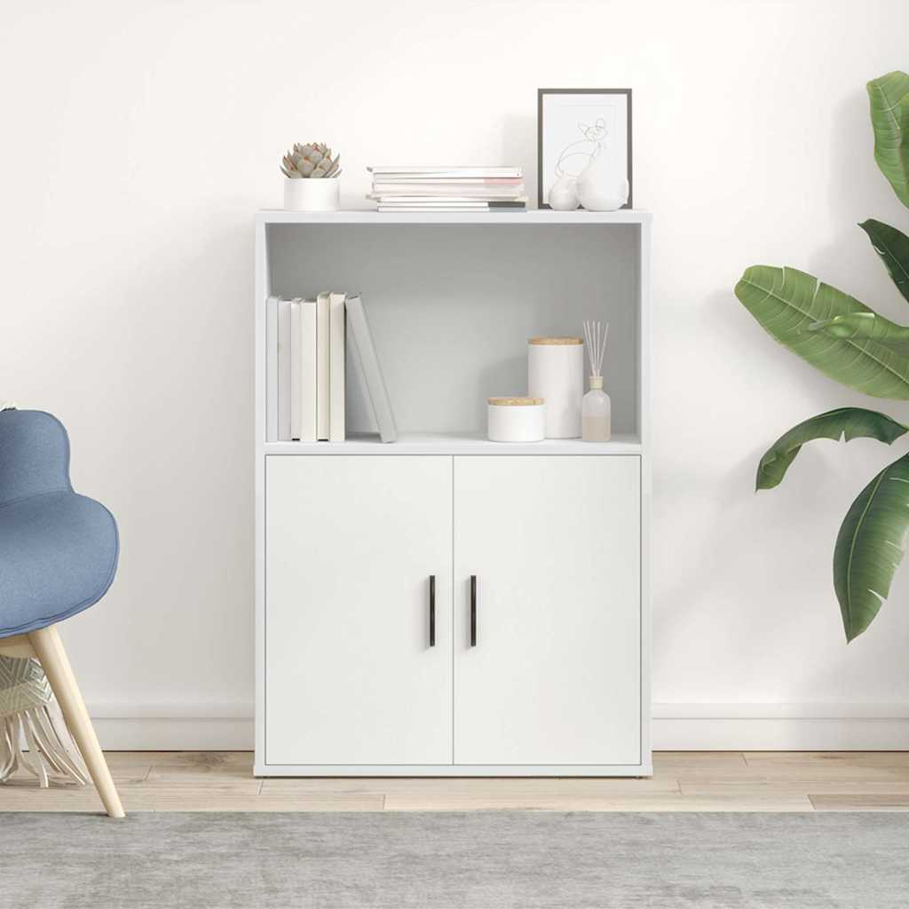 Libreria Bianca 60x24x85 cm in Legno Multistrato | homemem39