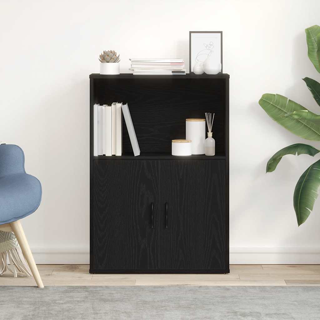 Libreria Rovere Nero 60x24x85 cm in Legno Multistrato | homemem39