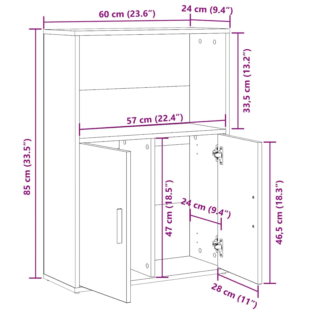 Libreria Rovere Fumo 60x24x85 cm in Truciolato | homemem39