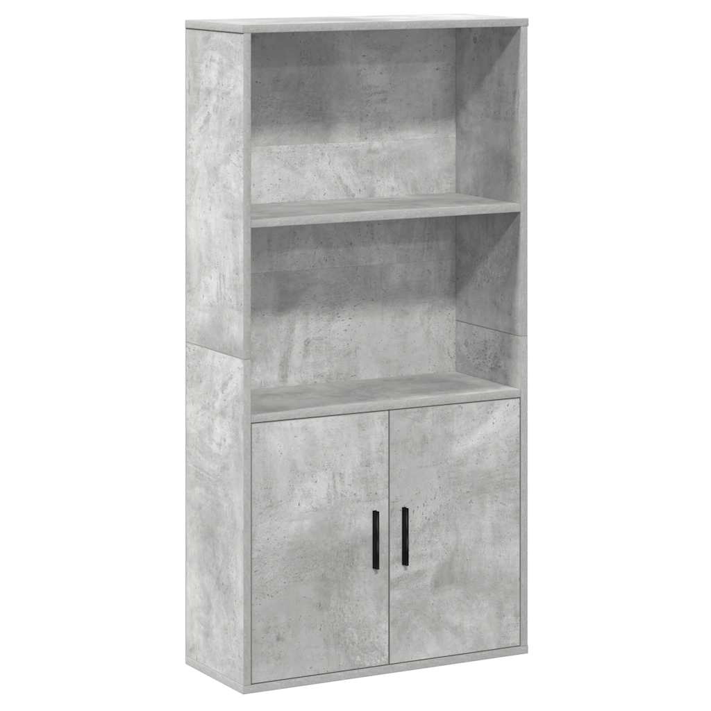 Libreria Grigio Cemento 60x24x120 cm in Legno Multistrato | homemem39