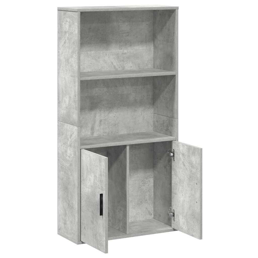 Libreria Grigio Cemento 60x24x120 cm in Legno Multistrato | homemem39