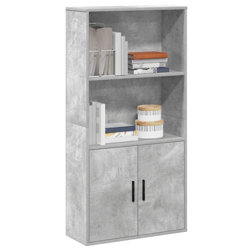 Libreria Grigio Cemento 60x24x120 cm in Legno Multistrato | homemem39