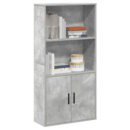 Libreria Grigio Cemento 60x24x120 cm in Legno Multistrato | homemem39