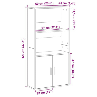 Libreria Rovere Fumo 60x24x120 cm in Truciolato | homemem39
