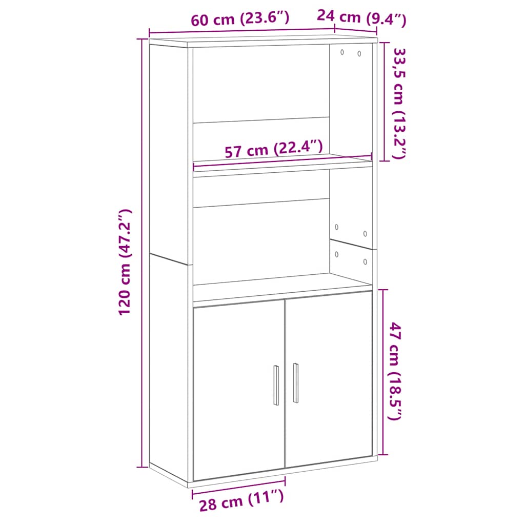 Libreria Rovere Artigianale 60x24x120 cm in Truciolato | homemem39