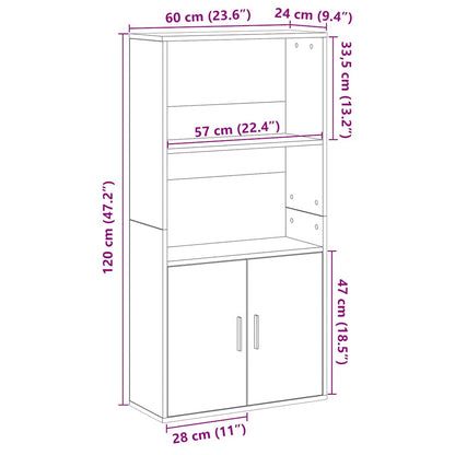 Libreria Rovere Artigianale 60x24x120 cm in Truciolato | homemem39