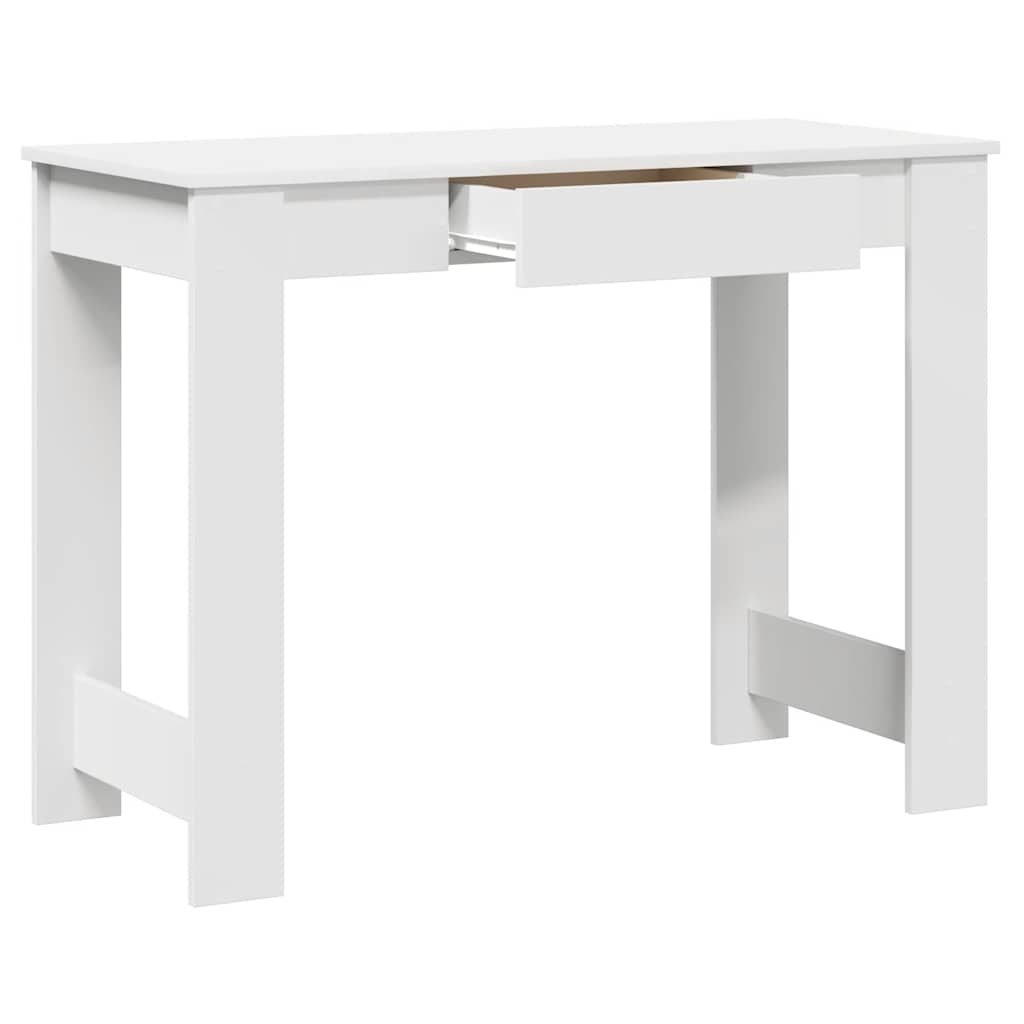 Scrivania Bianca 100x45x75 cm in Legno Multistrato | homemem39