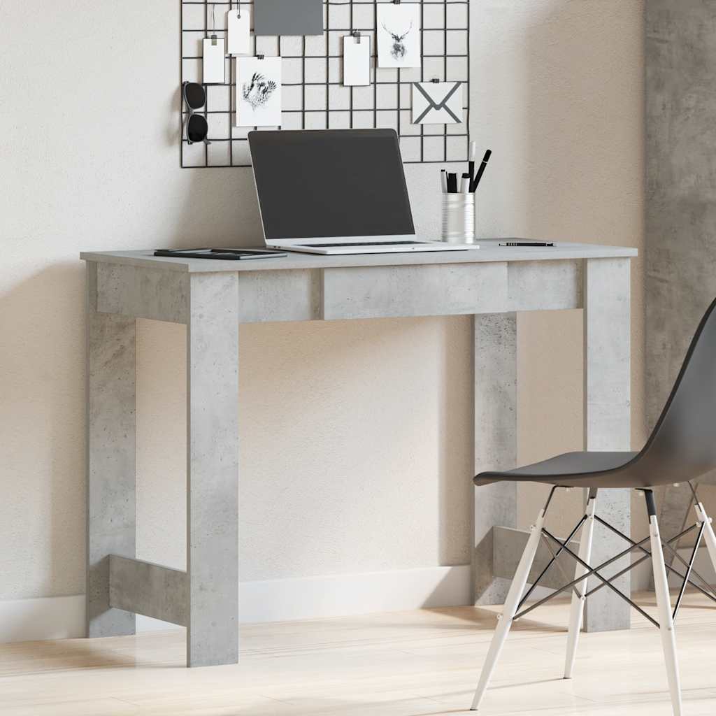 Scrivania Grigio Cemento 100x45x75 cm in Legno Multistrato | homemem39