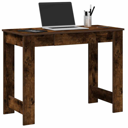 Scrivania Rovere Fumo 100x45x75 cm in Legno Multistrato | homemem39