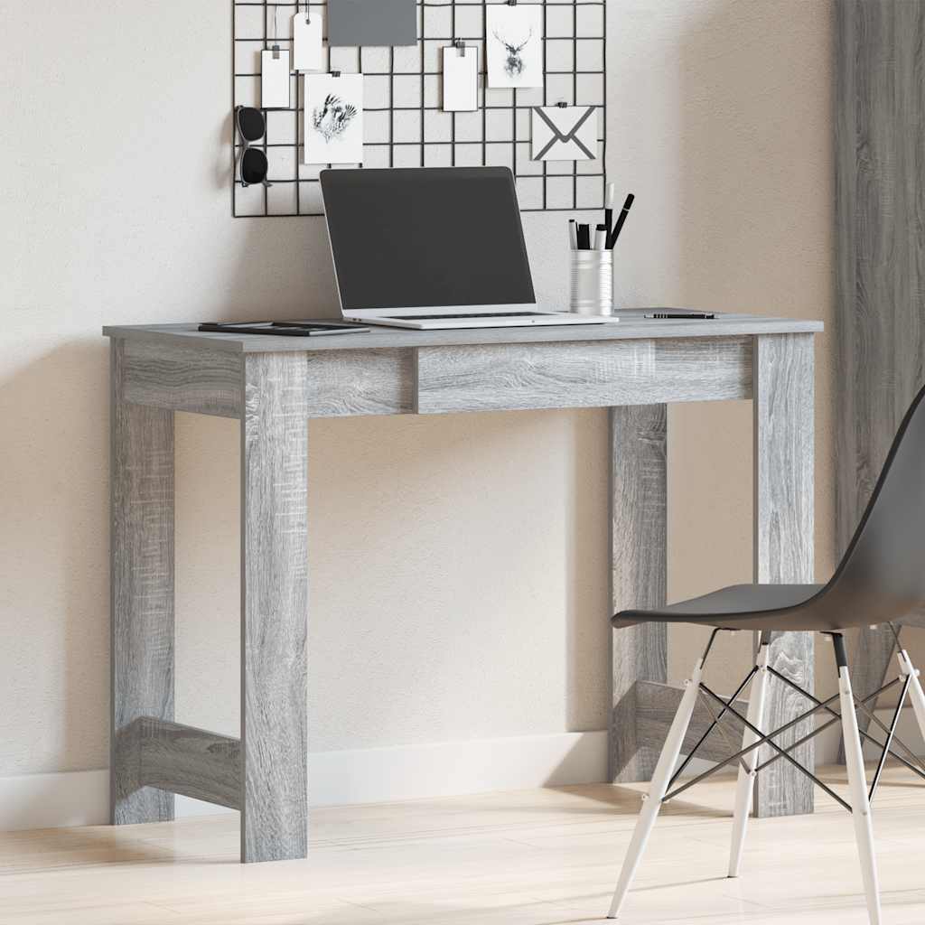 Scrivania Grigio Sonoma 100x45x75 cm in Legno Multistrato | homemem39