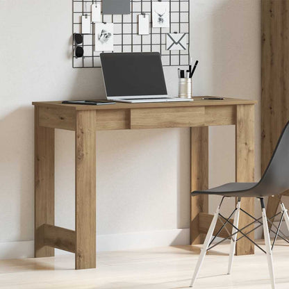 Scrivania Rovere Artigianale 100x45x75 cm in Legno Multistrato