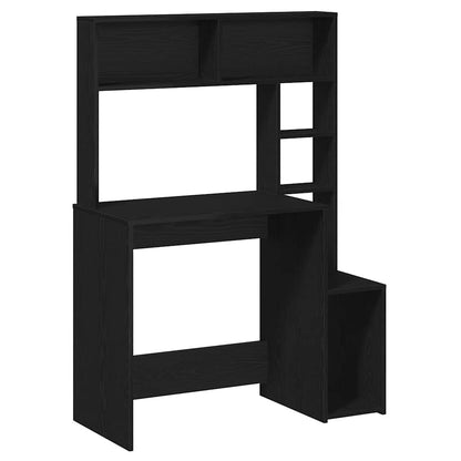 Scrivania con Mensole Nera 100x45x140 cm in Legno Multistrato | homemem39