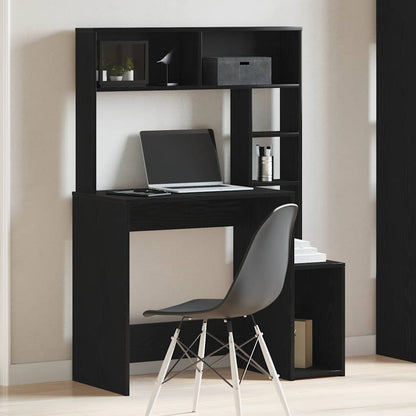 Scrivania con Mensole Nera 100x45x140 cm in Legno Multistrato | homemem39