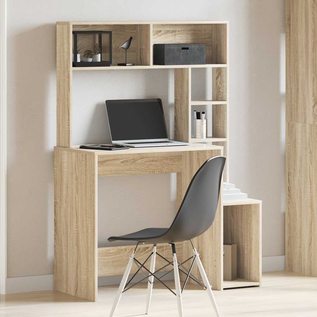 Scrivania Mensole Rovere Sonoma 100x45x140 cm Legno Multistrato | homemem39
