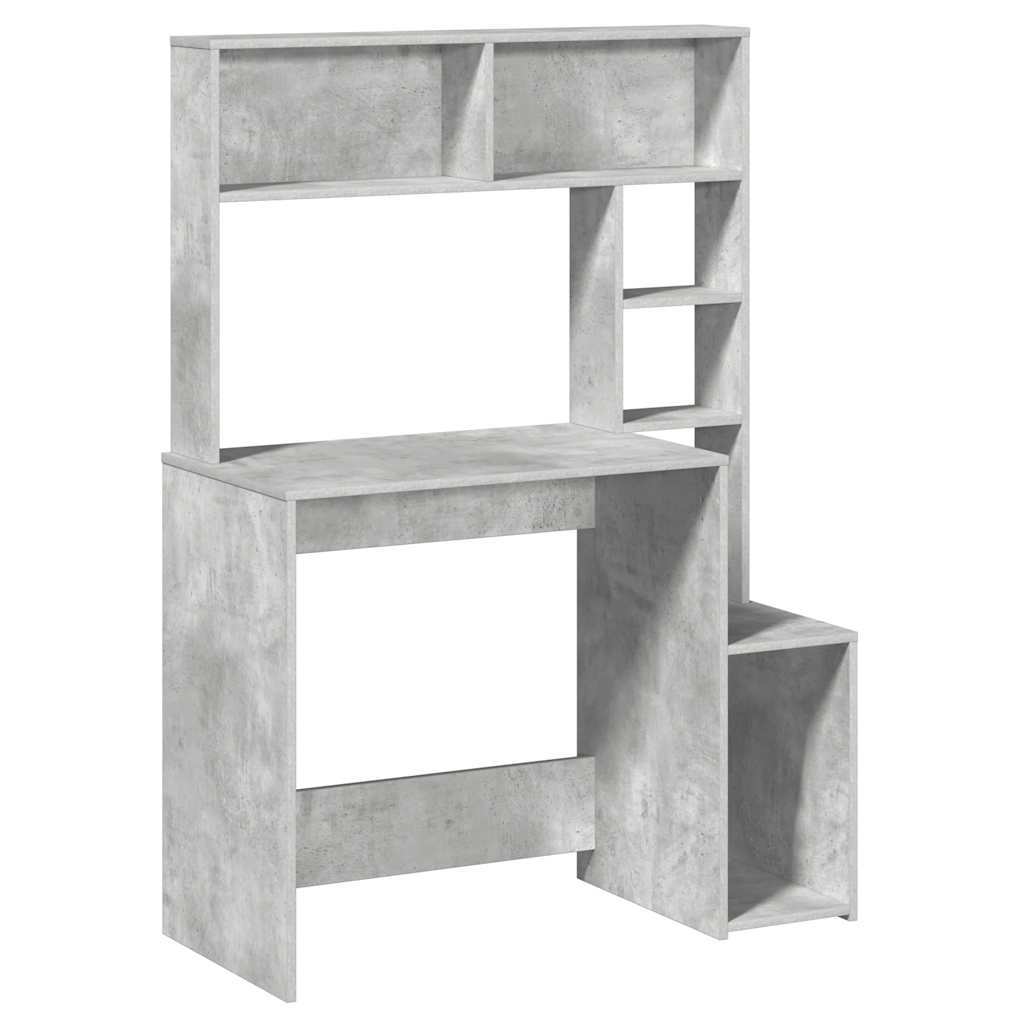 Scrivania Mensole Grigio Cemento 100x45x140cm Legno Multistrato | homemem39