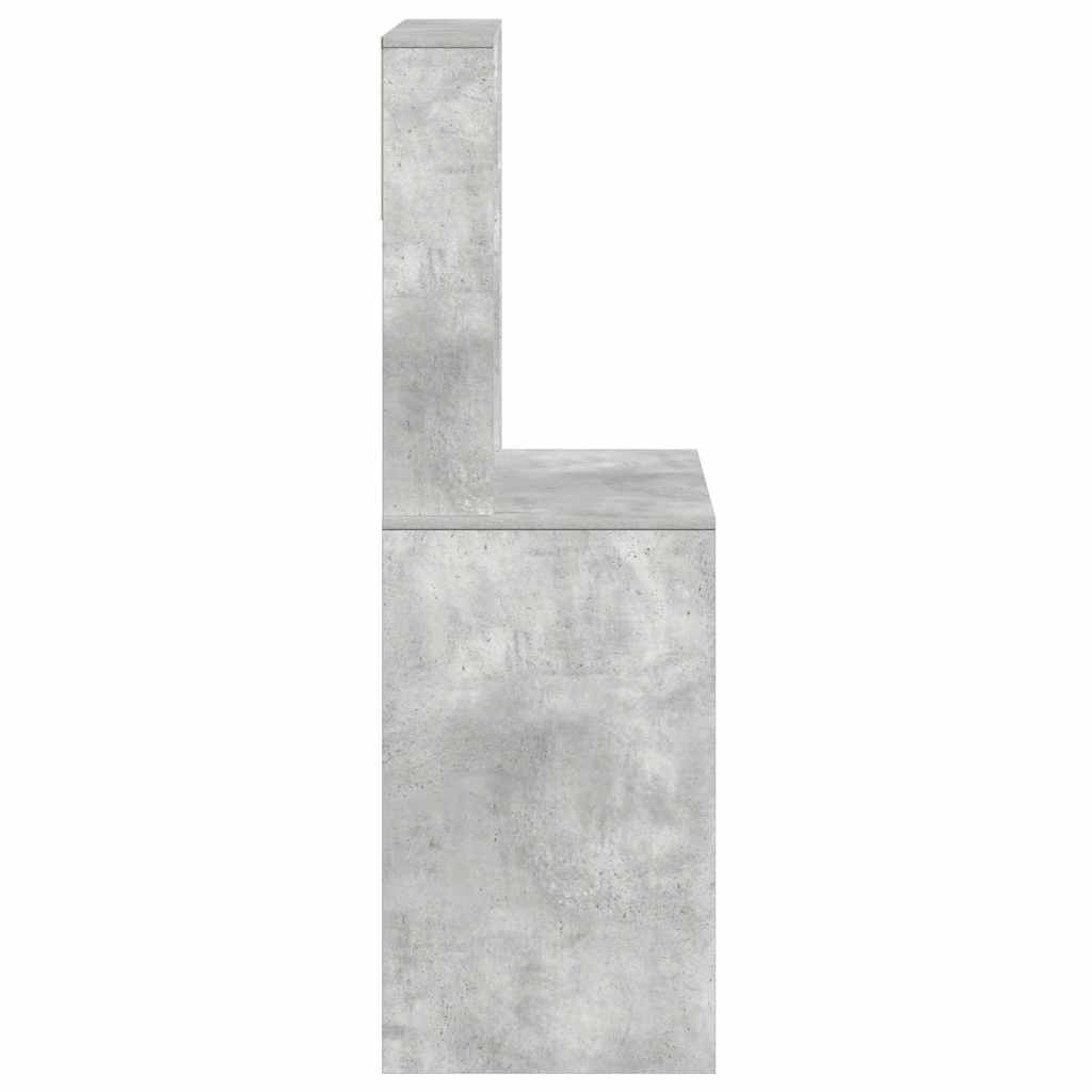 Scrivania Mensole Grigio Cemento 100x45x140cm Legno Multistrato - homemem39