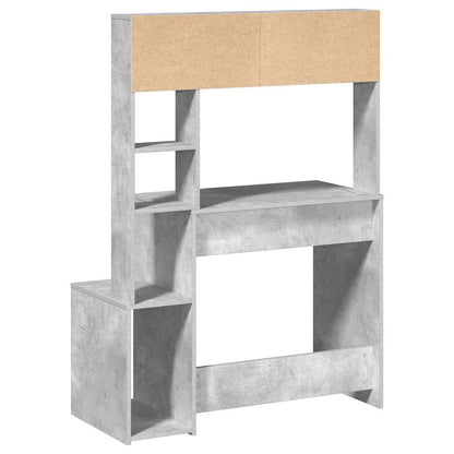 Scrivania Mensole Grigio Cemento 100x45x140cm Legno Multistrato | homemem39