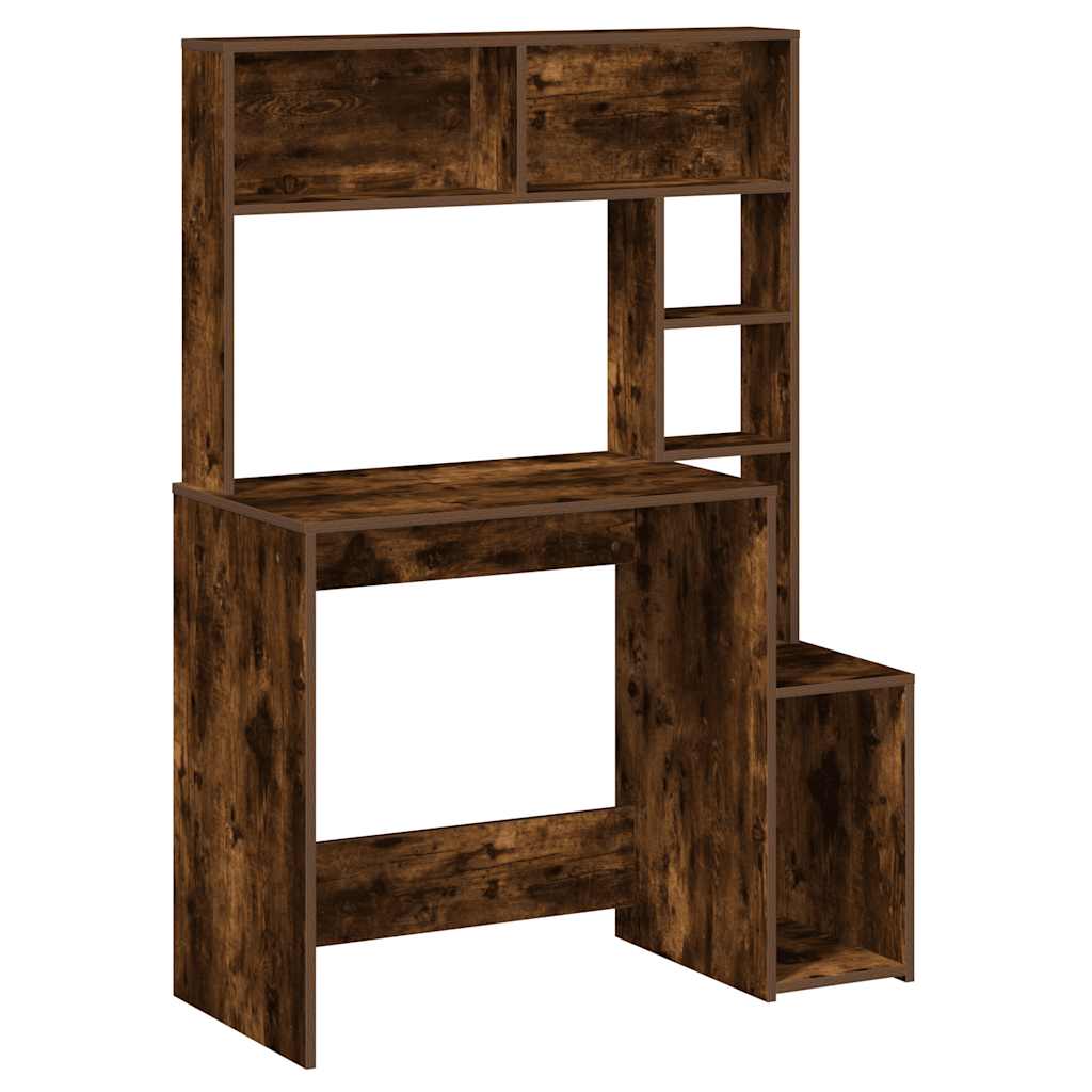 Scrivania Mensole Rovere Fumo 100x45x140 cm Legno Multistrato | homemem39