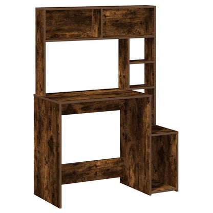Scrivania Mensole Rovere Fumo 100x45x140 cm Legno Multistrato | homemem39