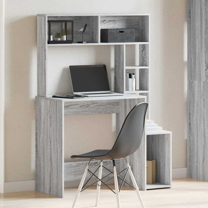 Scrivania Mensole Grigio Sonoma 100x45x140 cm Legno Multistrato - homemem39