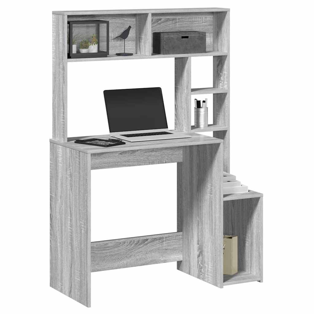 Scrivania Mensole Grigio Sonoma 100x45x140 cm Legno Multistrato | homemem39