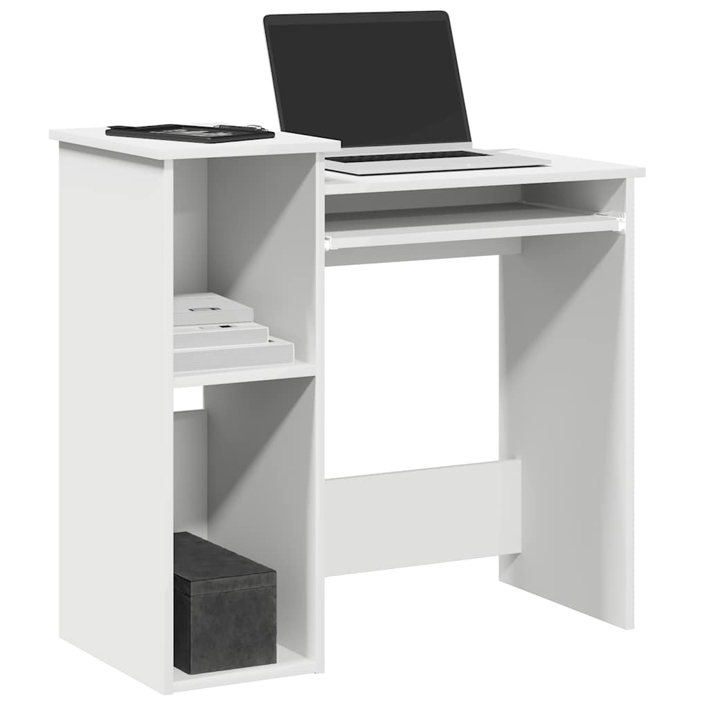 Scrivania con Mensole Bianca 84x40x78 cm in Legno Multistrato | homemem39