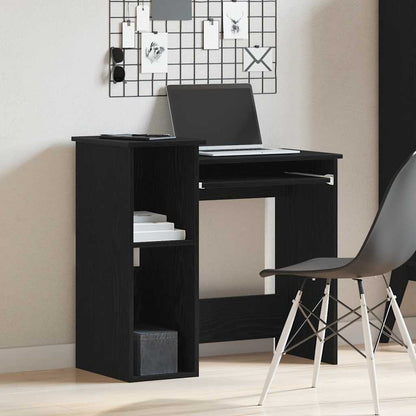 Scrivania con Mensole Nera 84x40x78 cm in Legno Multistrato | homemem39