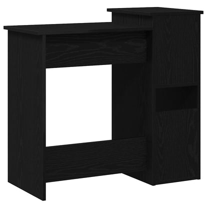 Scrivania con Mensole Nera 84x40x78 cm in Legno Multistrato | homemem39