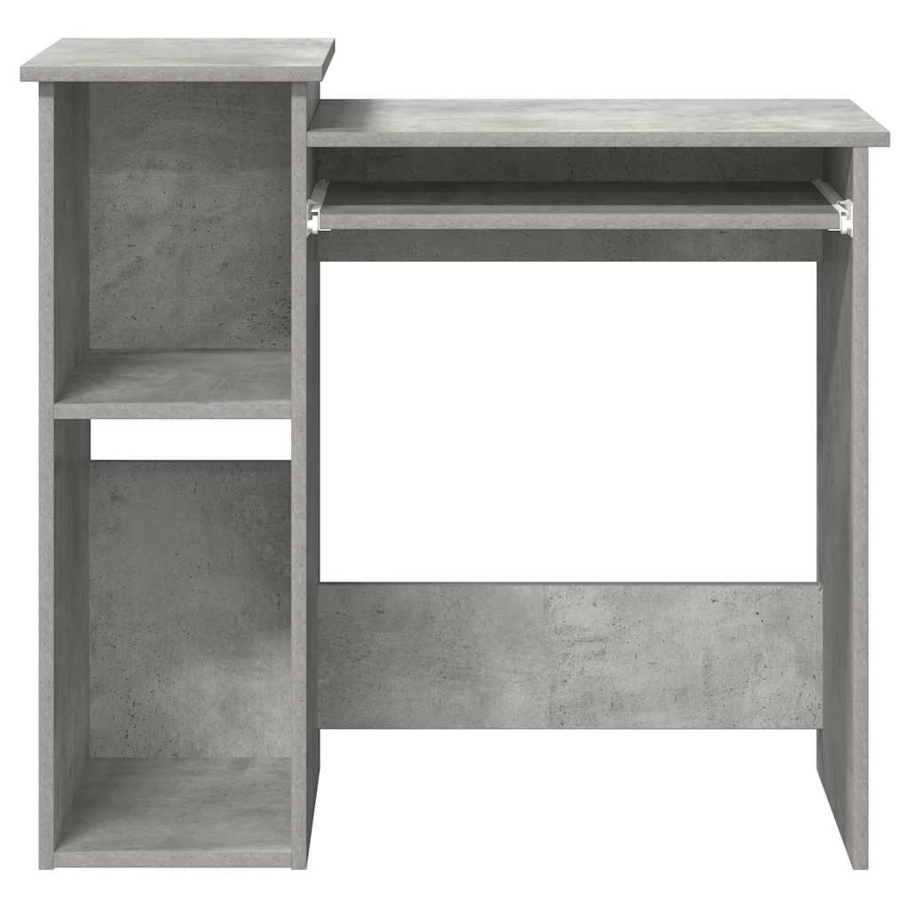 Scrivania Mensole Grigio Cemento 84x40x78 cm Legno Multistrato - homemem39