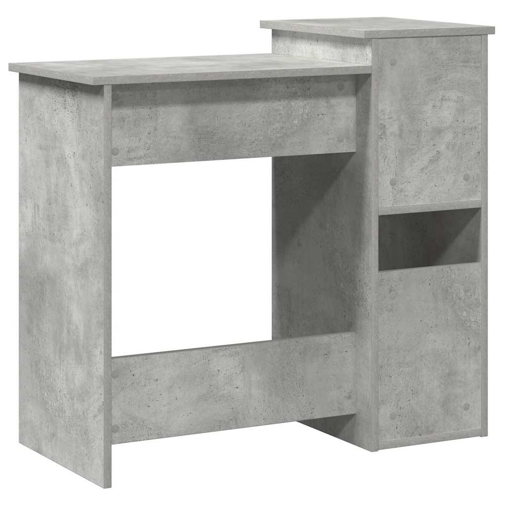 Scrivania Mensole Grigio Cemento 84x40x78 cm Legno Multistrato - homemem39