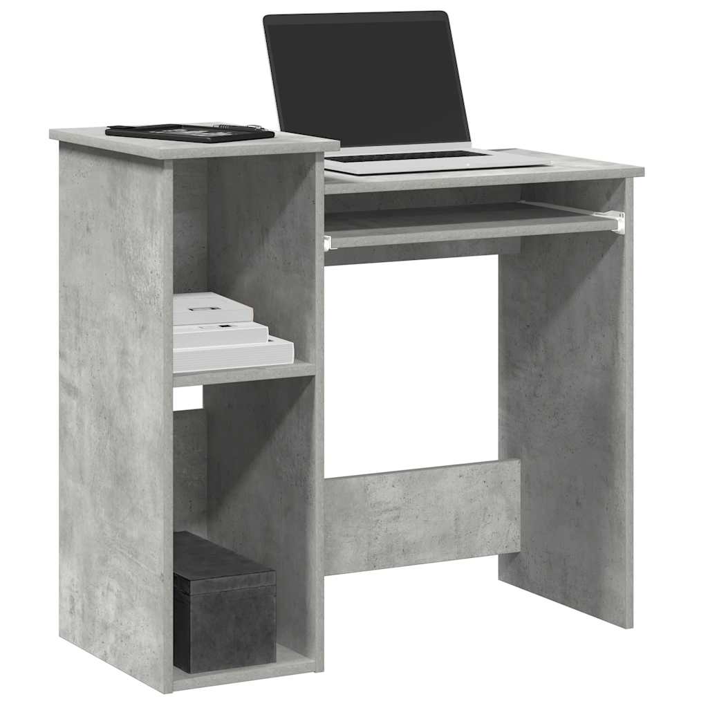 Scrivania Mensole Grigio Cemento 84x40x78 cm Legno Multistrato | homemem39