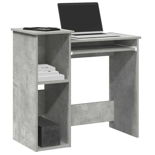 Scrivania Mensole Grigio Cemento 84x40x78 cm Legno Multistrato - homemem39