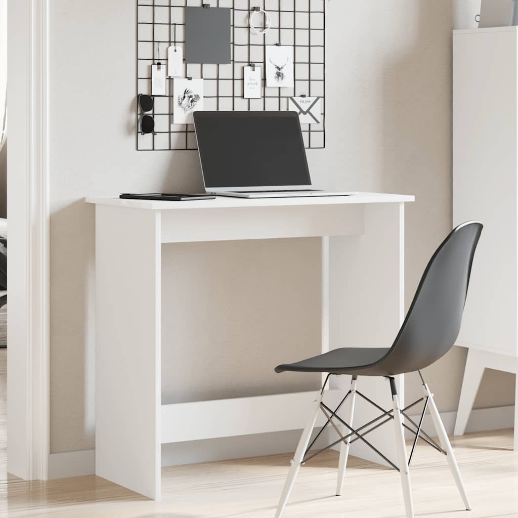 Scrivania Bianca 80x40x75 cm in Legno Multistrato | homemem39
