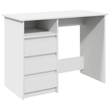 Scrivania Bianca 102x50x75 cm in Legno Multistrato | homemem39