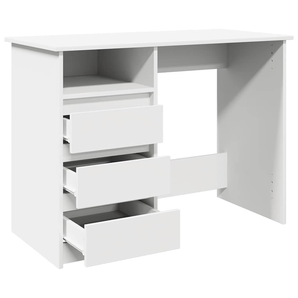 Scrivania Bianca 102x50x75 cm in Legno Multistrato | homemem39
