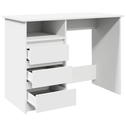 Scrivania Bianca 102x50x75 cm in Legno Multistrato | homemem39