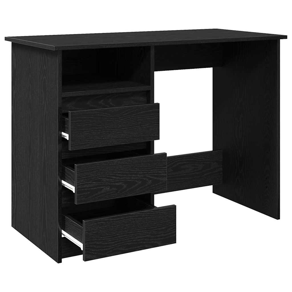 Scrivania Nera 102x50x75 cm in Legno Multistrato | homemem39