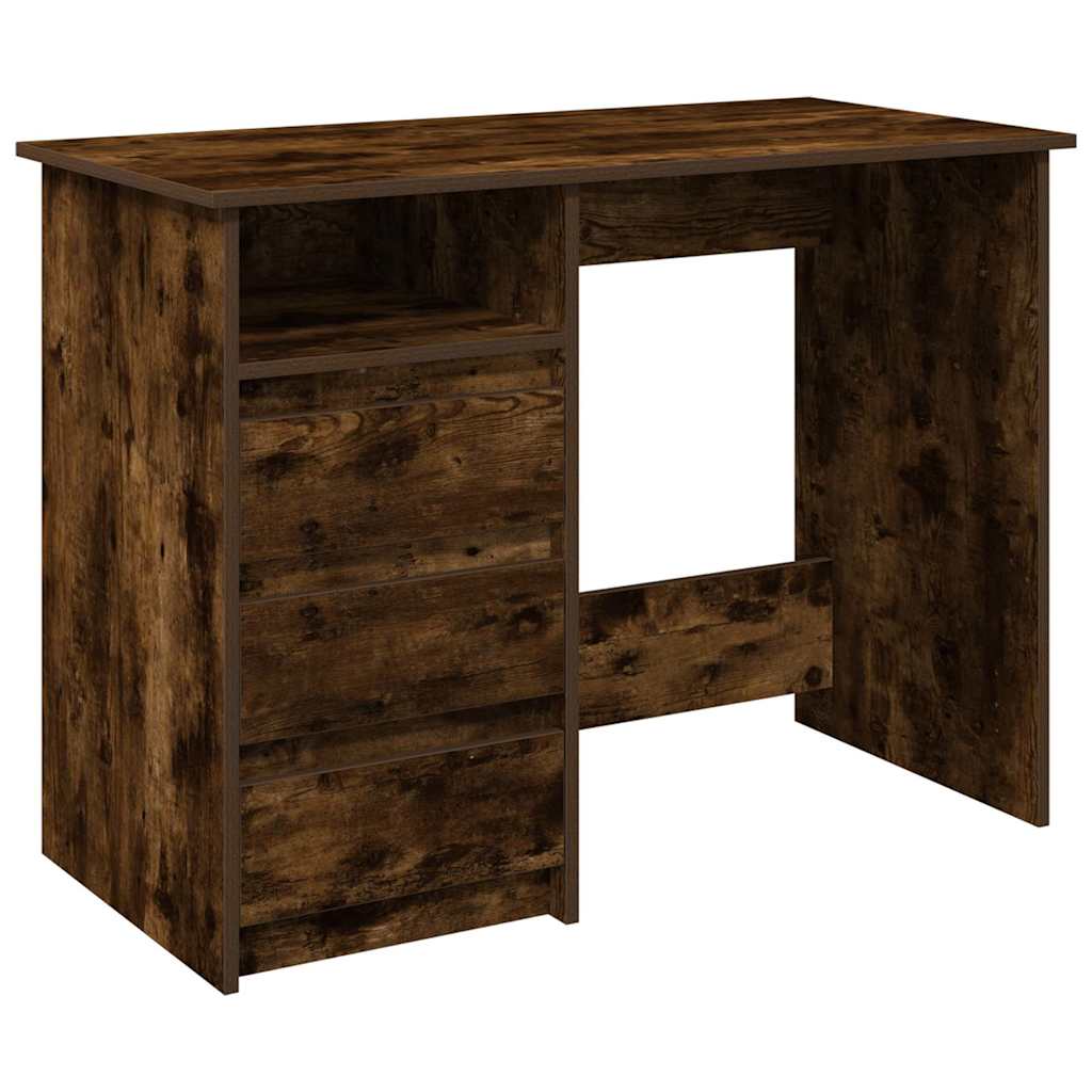 Scrivania Rovere Fumo 102x50x75 cm in Legno Multistrato | homemem39