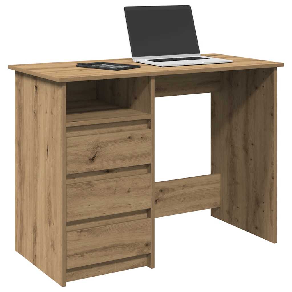 Scrivania Rovere Artigianale 102x50x75 cm in Legno Multistrato | homemem39