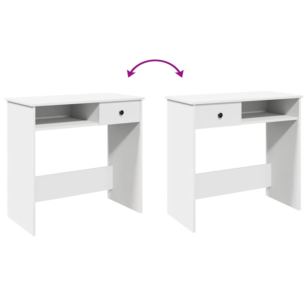 Scrivania Bianca 80x40x75 cm in Legno Multistrato | homemem39
