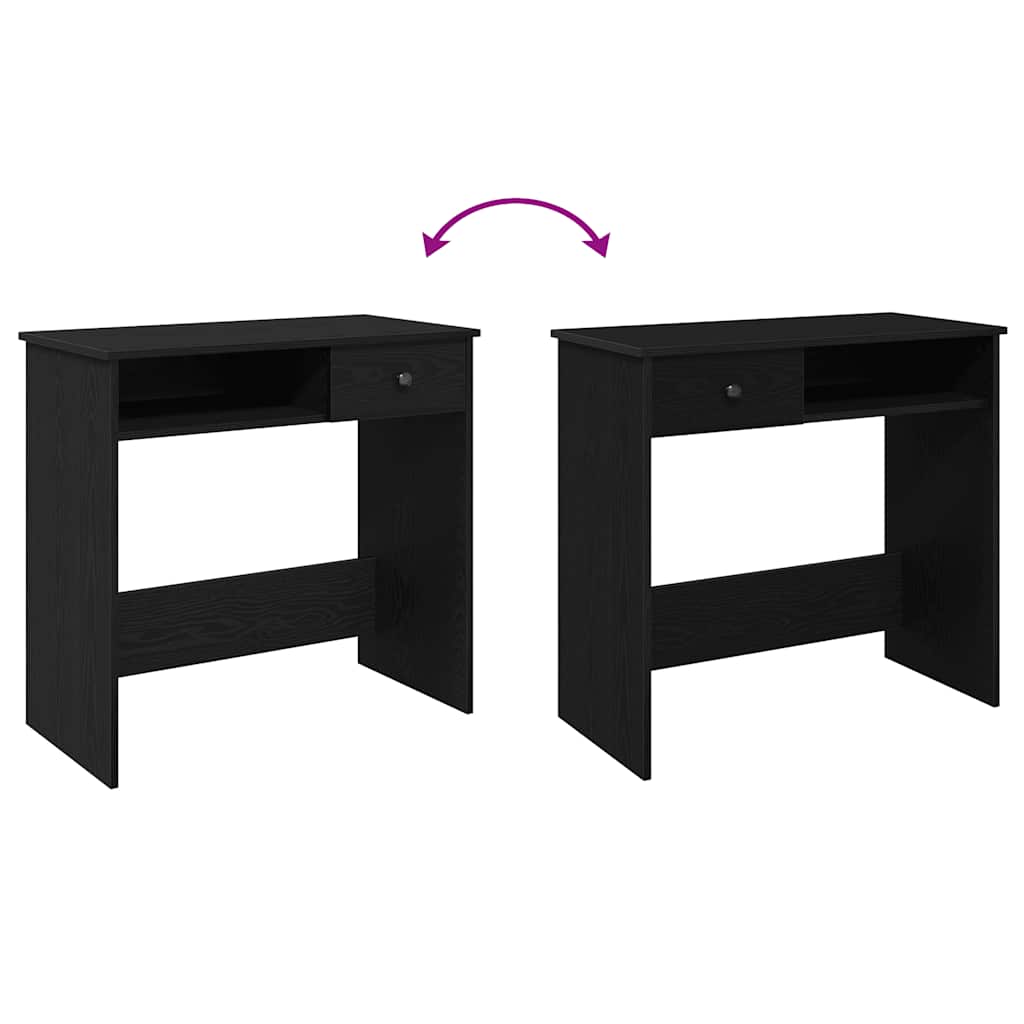 Scrivania Nera 80x40x75 cm in Legno Multistrato - homemem39