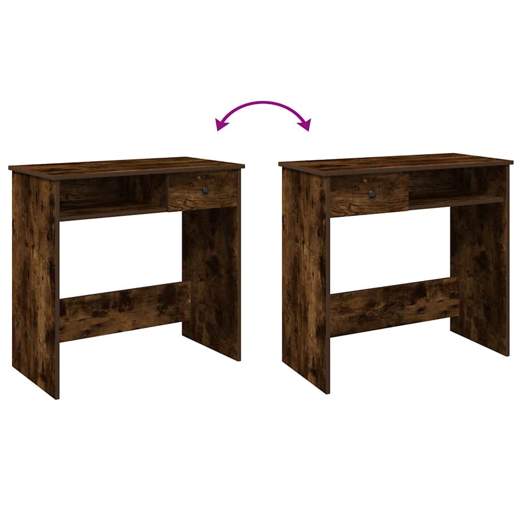 Scrivania Rovere Fumo 80x40x75 cm in Legno Multistrato | homemem39