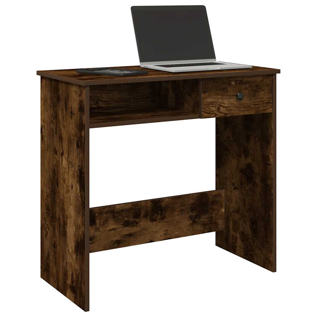 Scrivania Rovere Fumo 80x40x75 cm in Legno Multistrato | homemem39