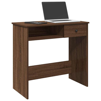 Scrivania Rovere Marrone 80x40x75 cm in Legno Multistrato | homemem39